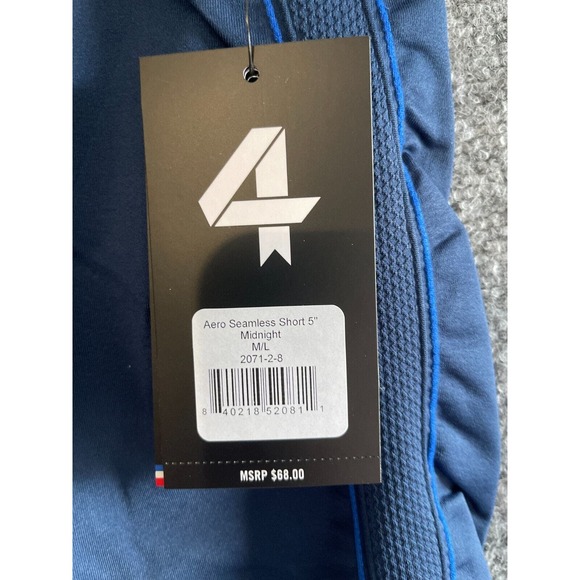FOURLAPS AERO M/L Shorts Seamless 5" Midnight Blue NWT $68 - Picture 3 of 7